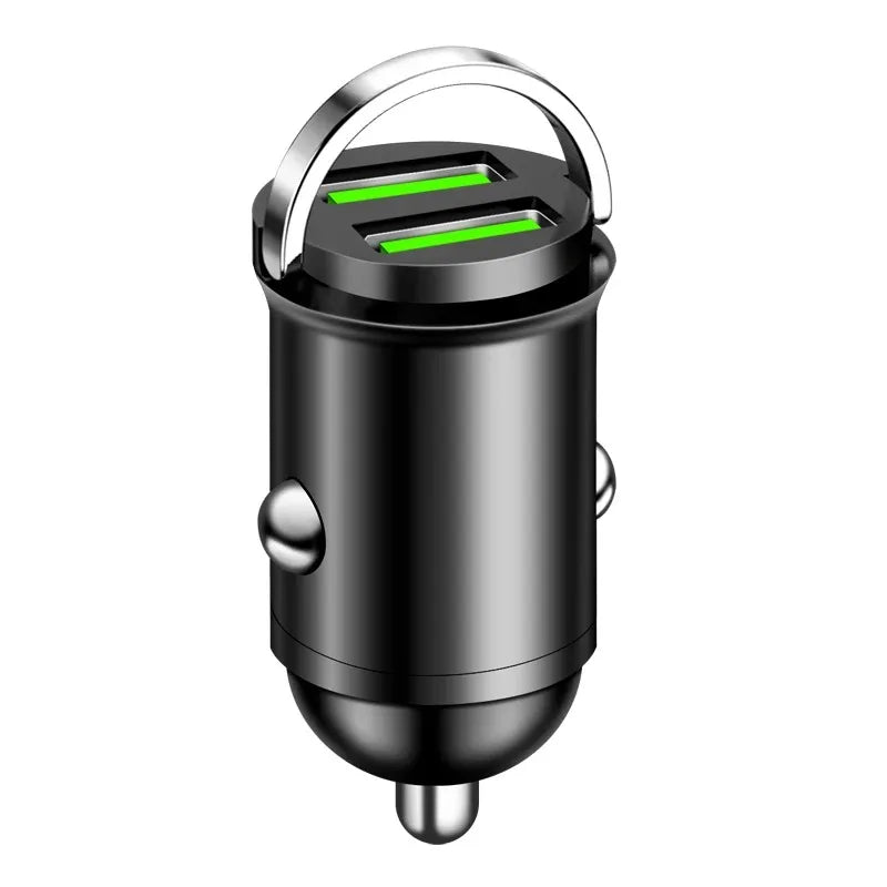 200W Dual USB Car Charger Pull Ring Fast Charging Car Phone Charger Adapter For Xiaomi Samsung Mini Car Charger