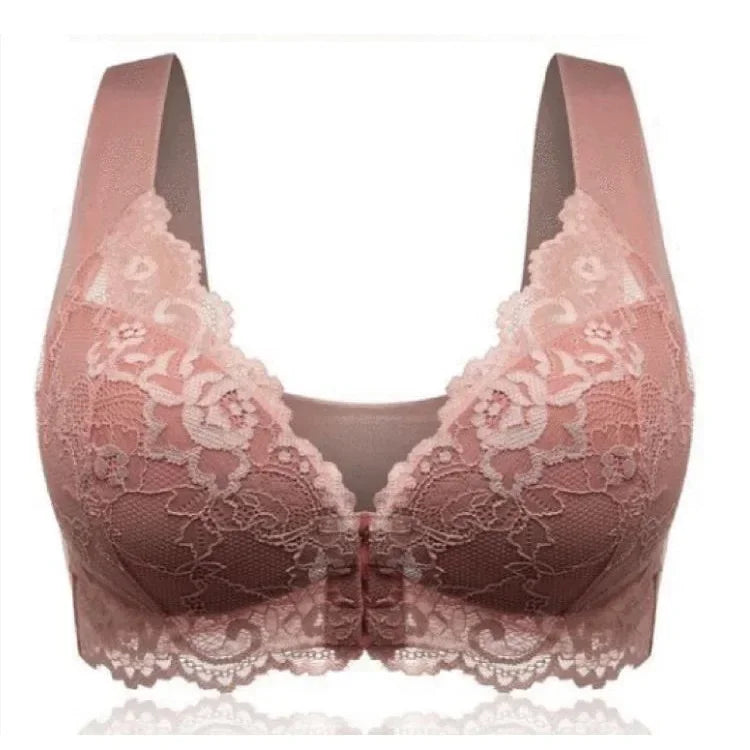 2024 New No Rims Front Buckle Large Sexy Lace Lingeries Women Bras Vest Comfortable  Sleep Plus Size L 8XL Lady's Underwear